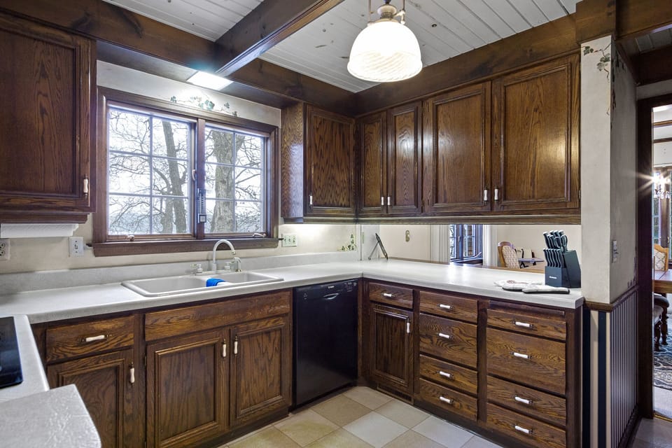 The  kitchen is fully stocked and ready for  your food preparation needs.