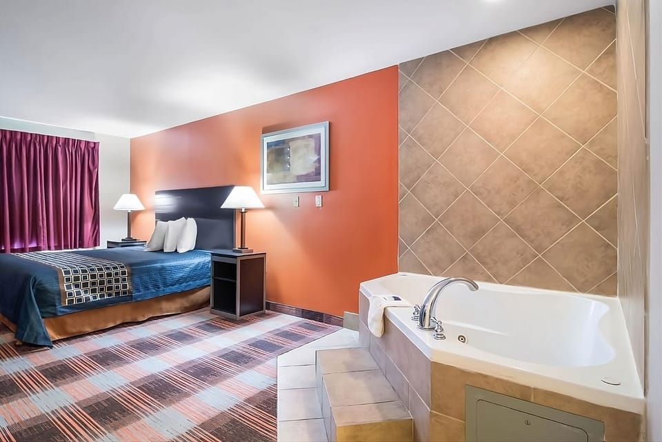 Soak in the spacious hot tub for a relaxing evening ritual.