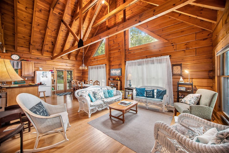 Living Room - Living room with cathedral ceiling.