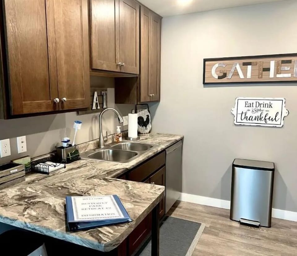 Counter space for food prep and eating