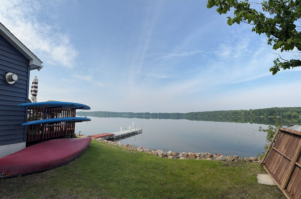 Stand up paddle boards and a canoe are included with the Ivy Cottage rental.