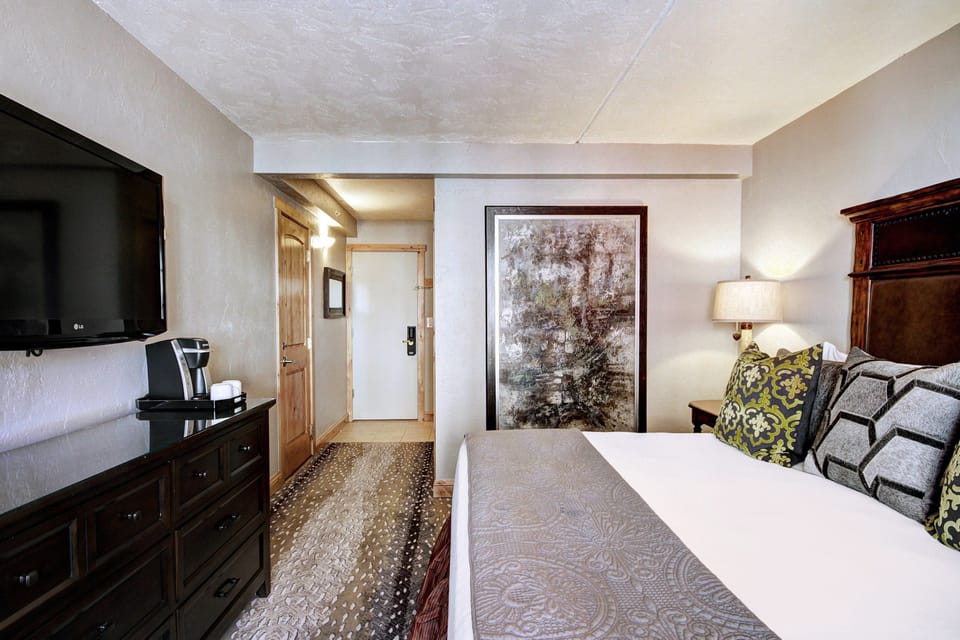 Get a good night's sleep in the plush bed.
