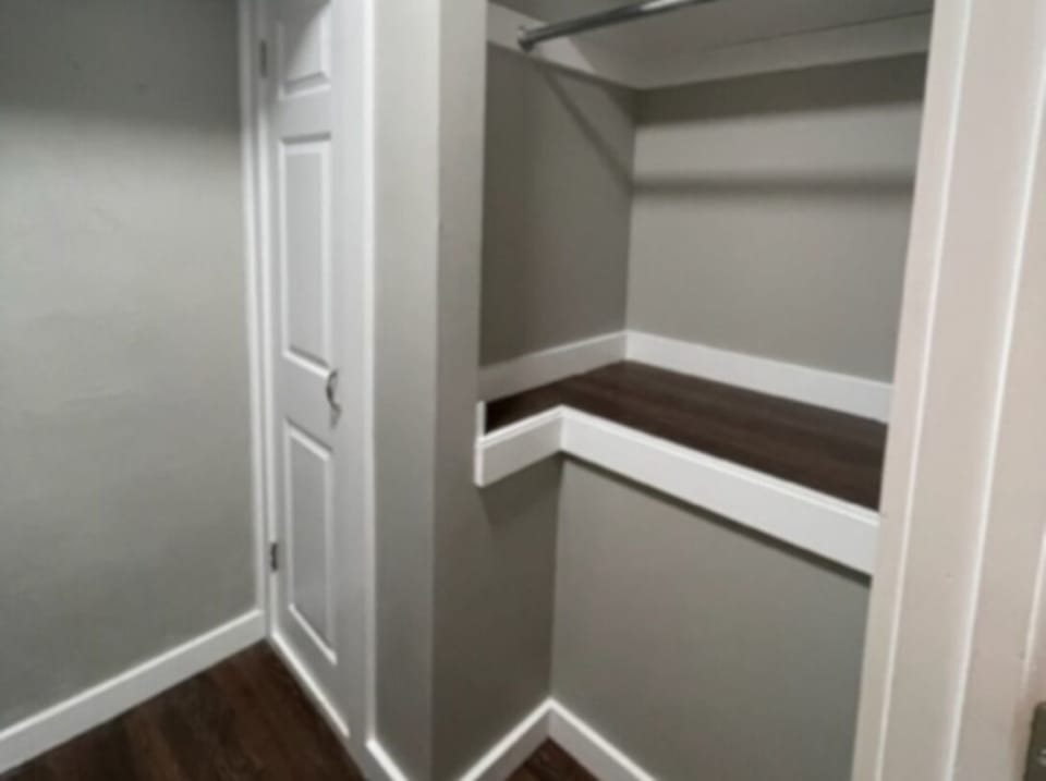 Large walk-in closet in bedroom