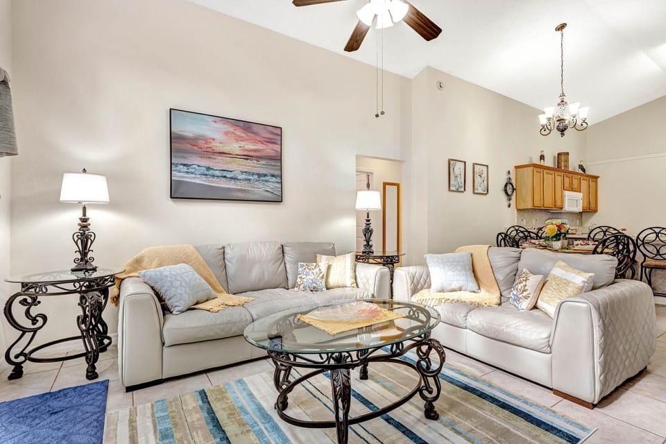 Ahhhhhh! Sink into our comfortable leather furniture to watch TV or just relax.