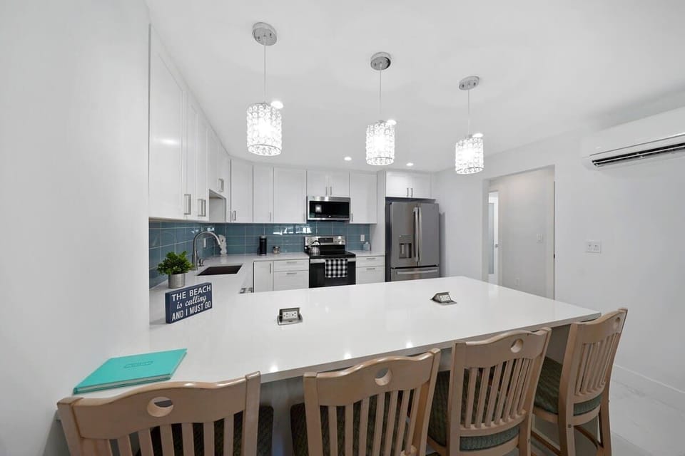 View of the dining area and kitchen
