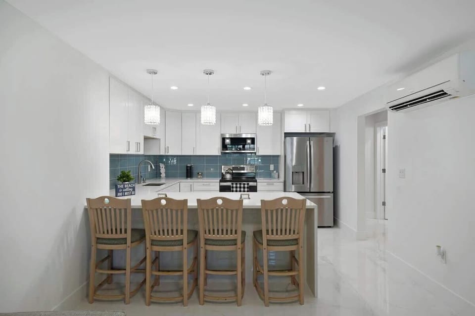View of the dining area and kitchen