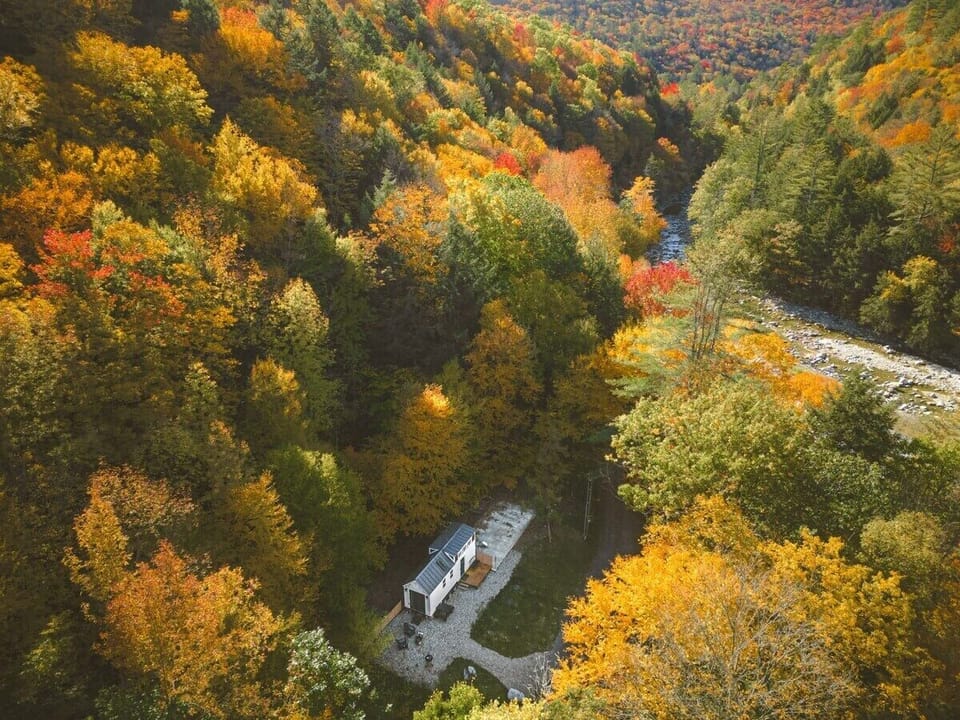 Our lovely tiny house sits adjacent to the Ball Mountain Brook, which can be accessed just across the street!
