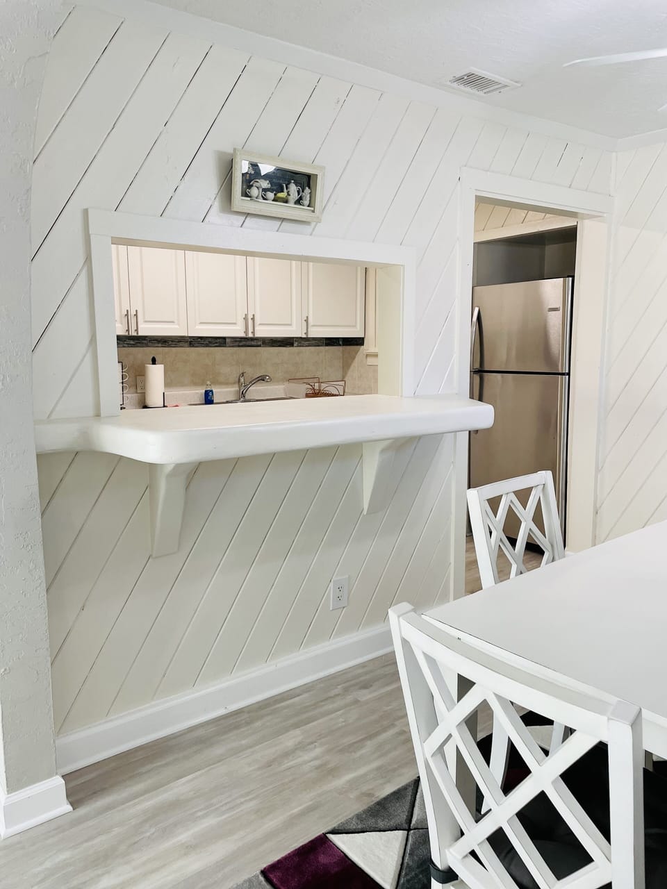 Dining area combined with kitchen