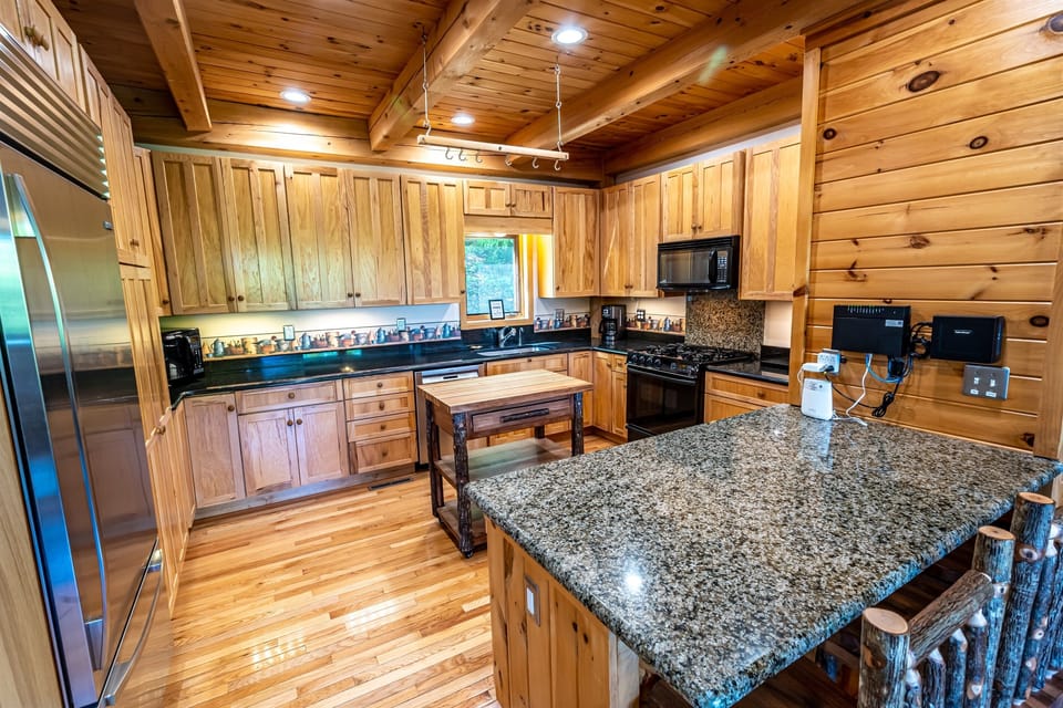 Fully equipped kitchen with modern appliances and essentials