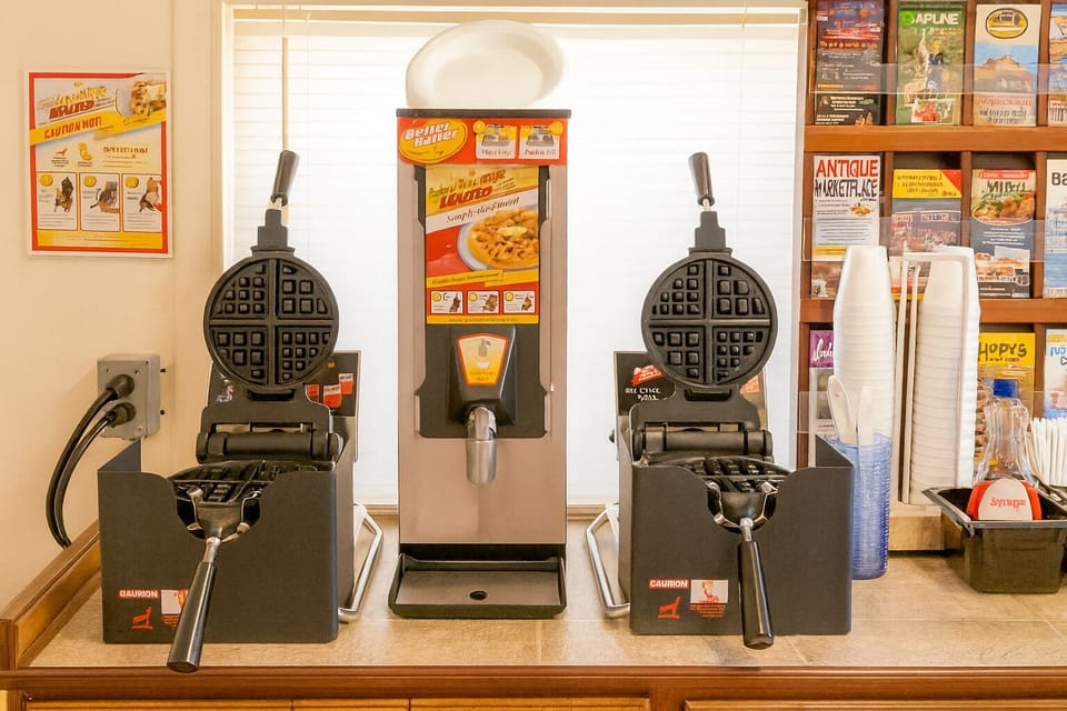 Start your morning with warm waffles and fresh breakfast favorites.