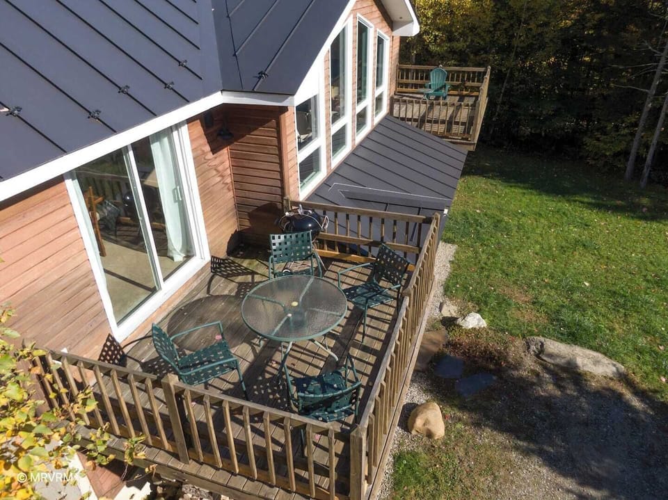 Aerial view of back deck