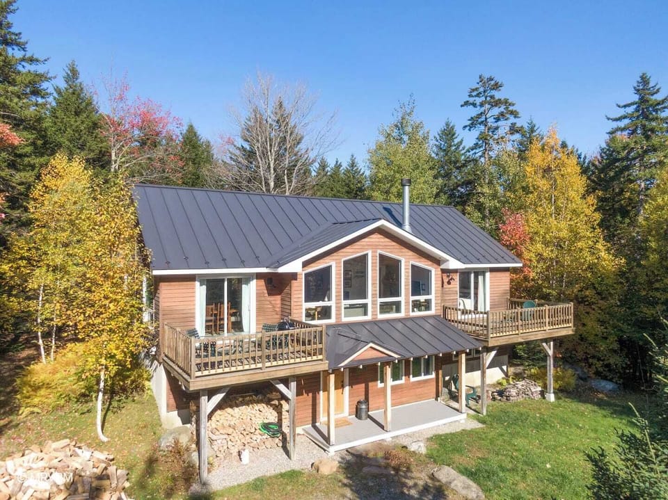 Aerial view of the house