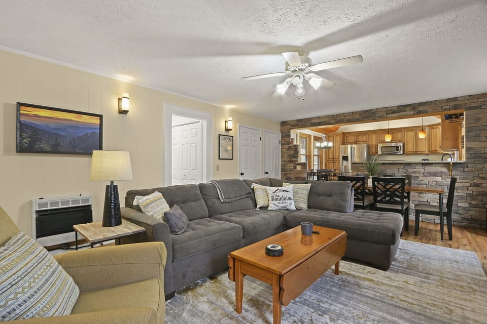 Room for everyone in the comfy den with a lounger sofa 