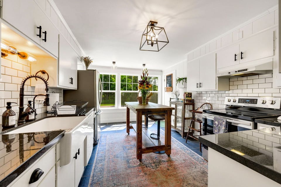 The beautiful fully equipped and renovated kitchen is ready for you.