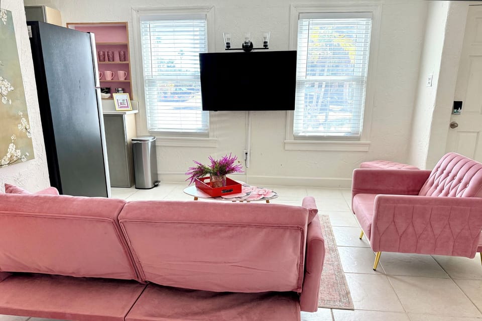 The home has 2 TVs are Roku and are both able to stream all of your favorites from your account.