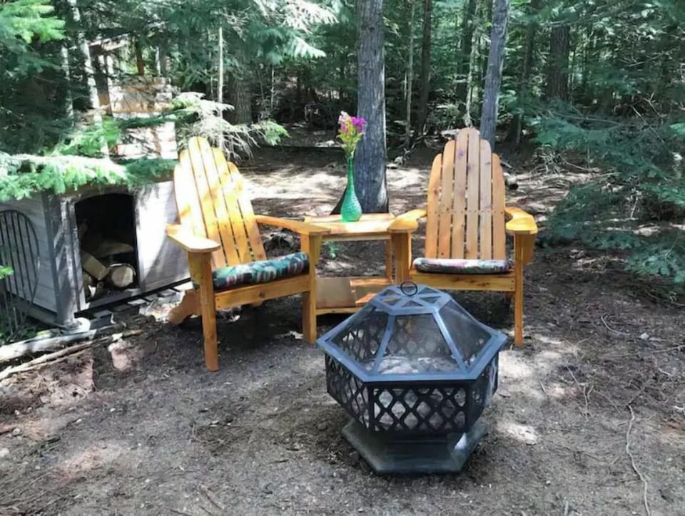 Private fire pit and outdoor kitchen and shower.