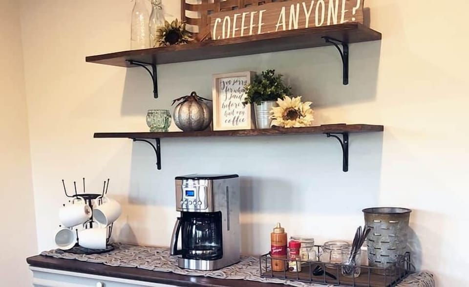 Fresh ground coffee, flavors, creamers, and hot cocoa bar