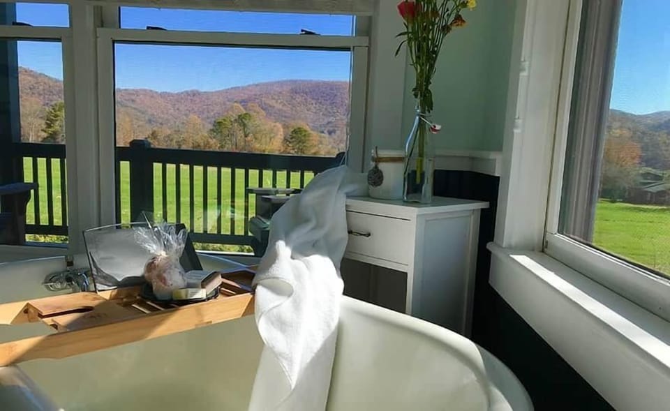 Sunny day for clawfoot tub upstairs master