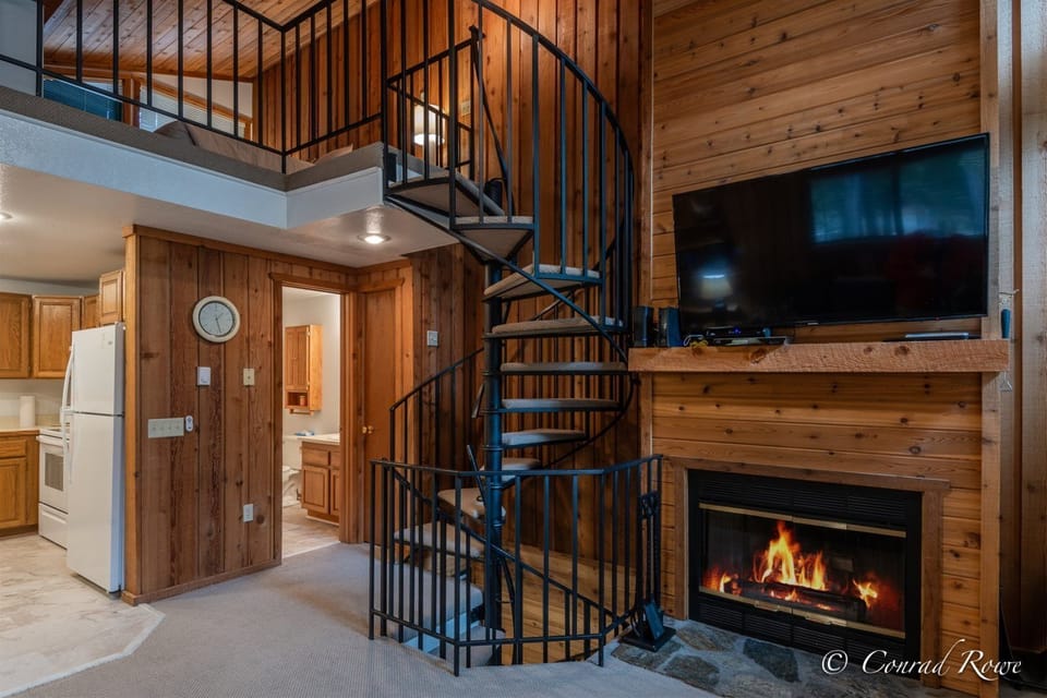 Spiral Stair Case to loft bedroom and lower level bedrooms