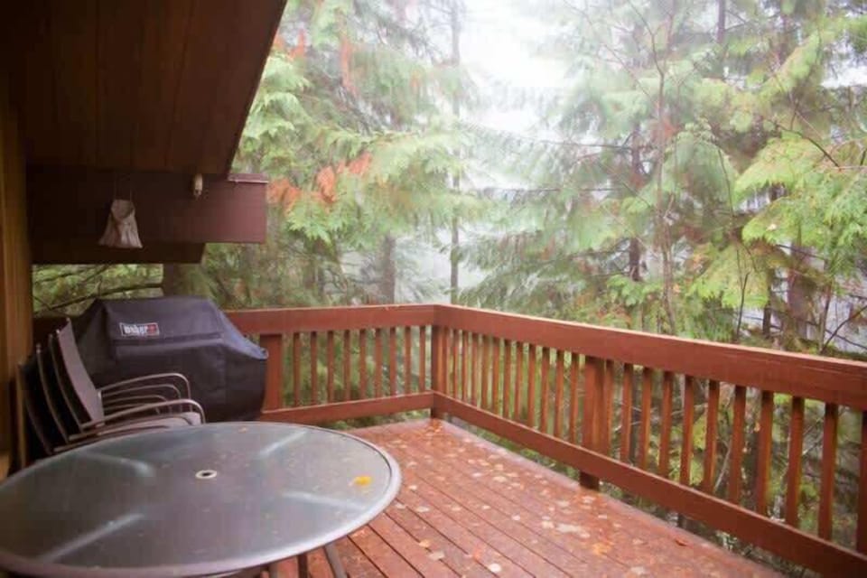 Back Deck with a BBQ Grill and Outdoor Table with Sitting Room for 4