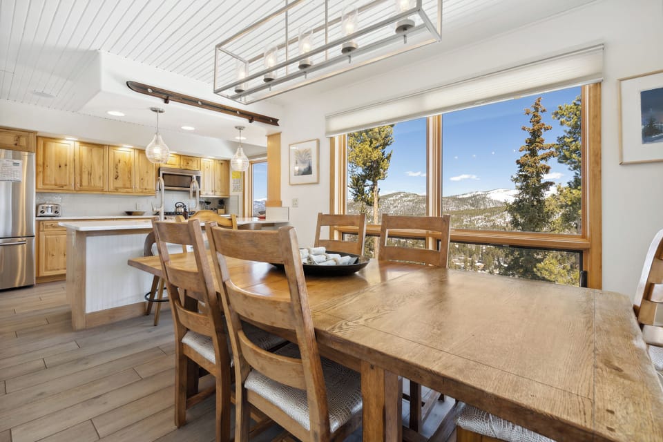 Kitchen with huge views all the way to Lake Dillon