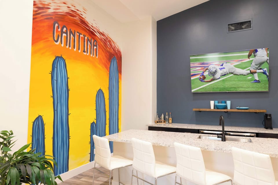 Your private Cantina bar, perfect for games & refreshing drinks!
