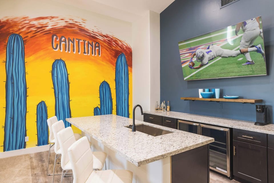 Vibrant Cantina bar for game day & good times.