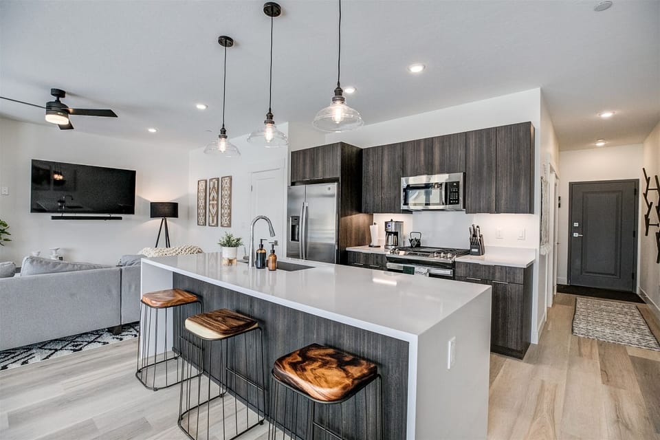 Kitchen island with seating for 3 people