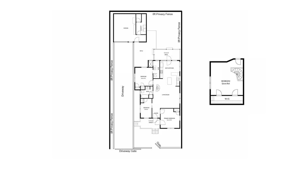 Floor Plan - Spiral stairs to Private Loft 4th Bedroom