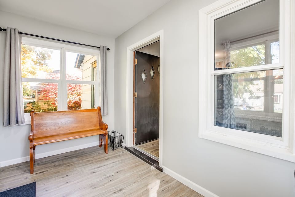 The front entry area leads into the living room.