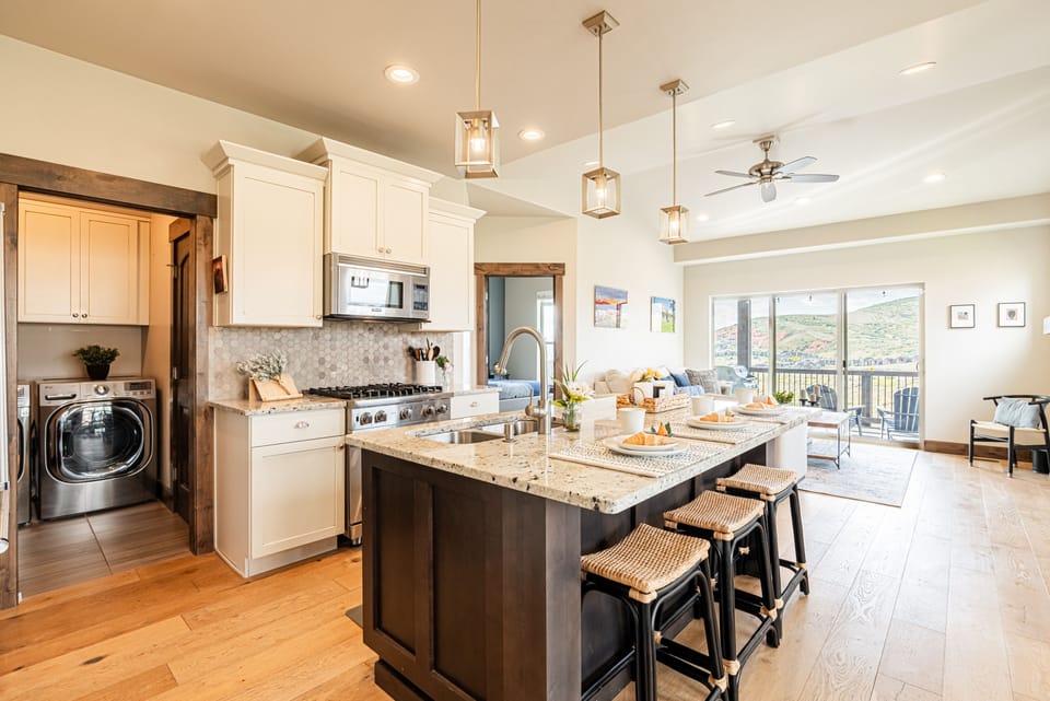 Kitchen and Laundry Room with Access to the Garage