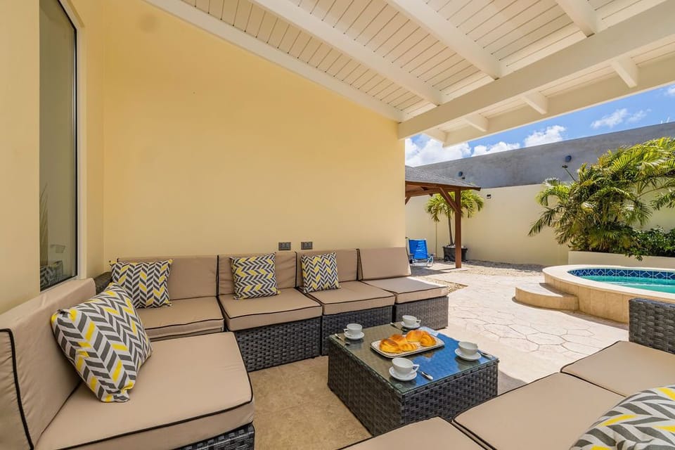outdoor space with seating,