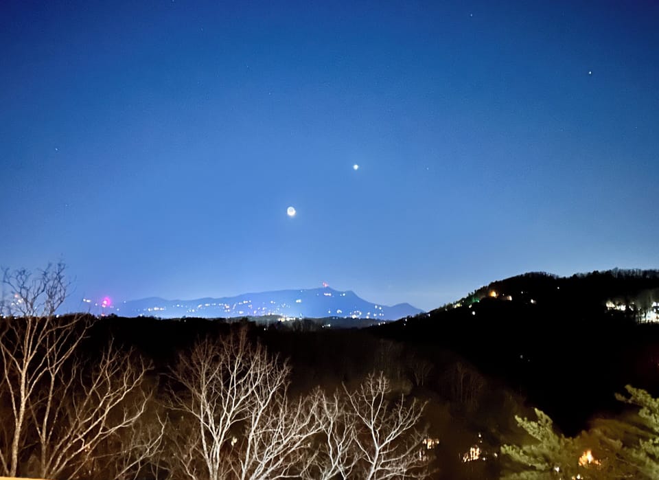Relax and enjoy the night time view!