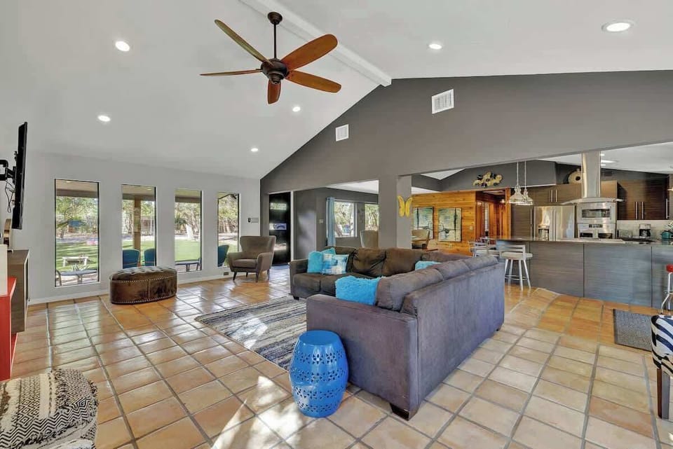 Open concept living area allows everyone to gather while cooking and lounging.