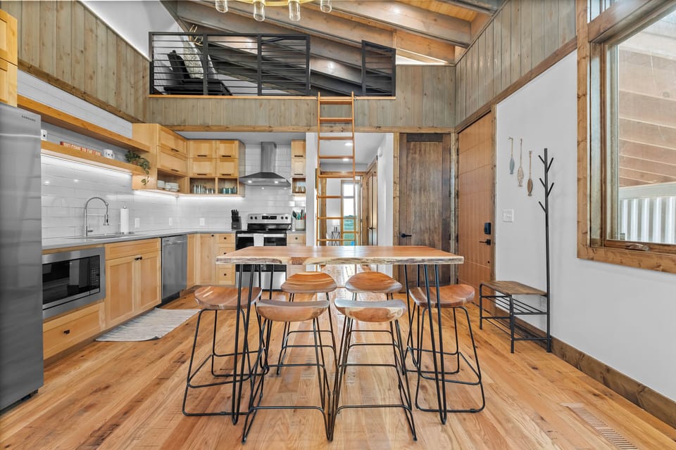 Dining for 6 with a loft view above!