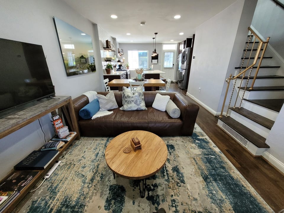 Main floor features garden views and an open floor plan. 