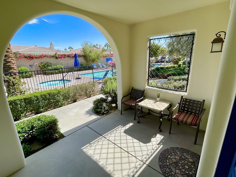 View of the lap pool from the East Suite Patio.