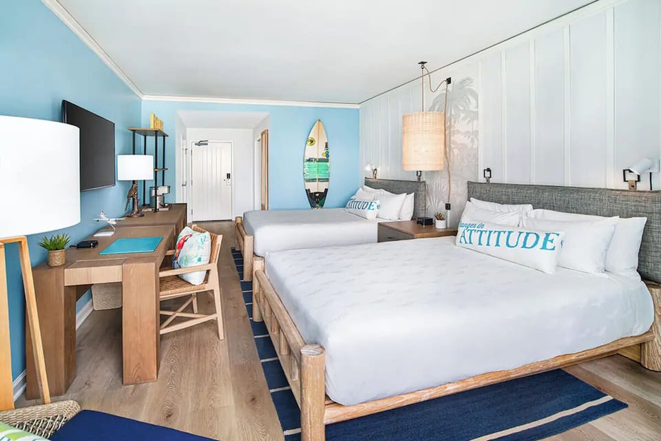 Unit with 2 Queen beds. Exact unit will be assigned upon arrival. Views, colors, and decor may vary.