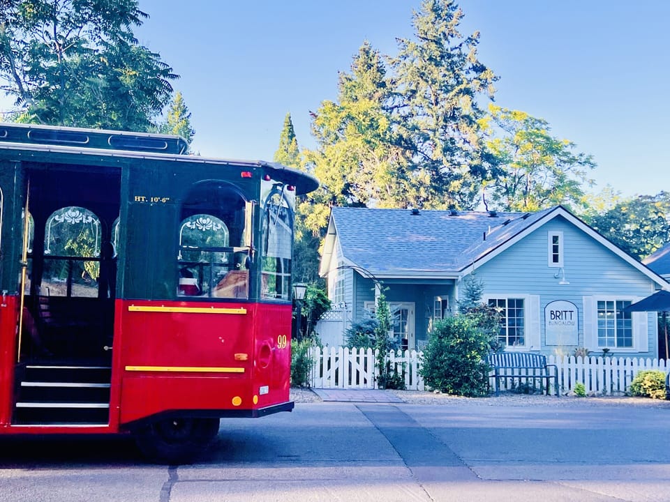 Hop on the trolley out the door to catch your fav Britt Festival Performance.