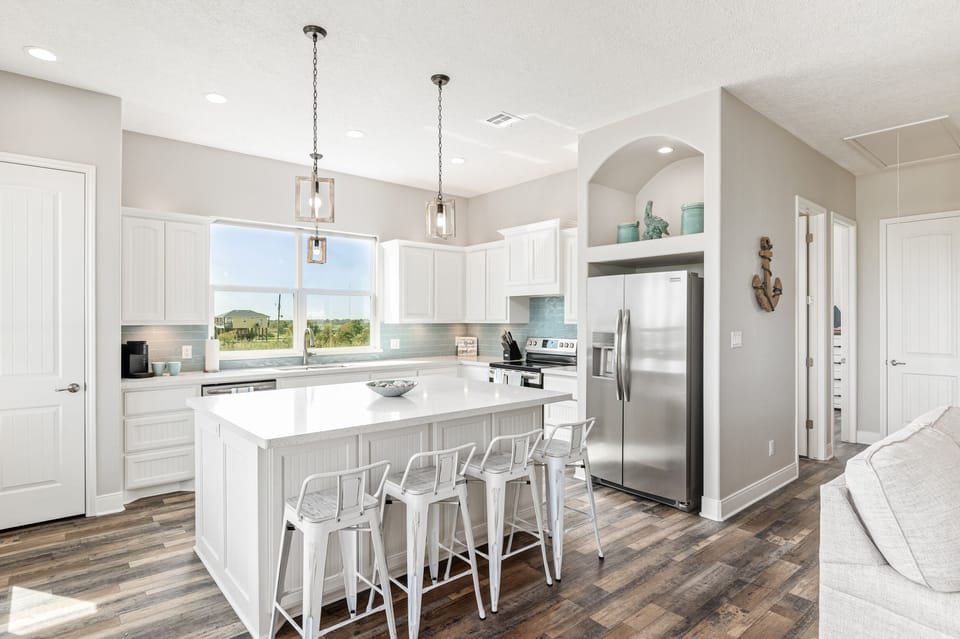The gourmet kitchen comes fully equipped with everything you could need
