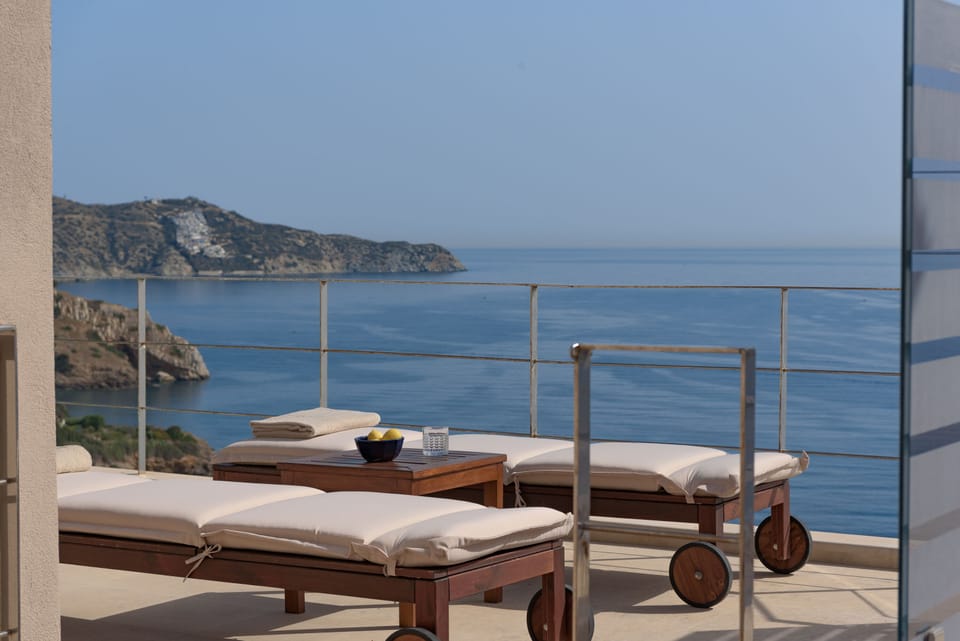 Featuring iconic sun-beds.