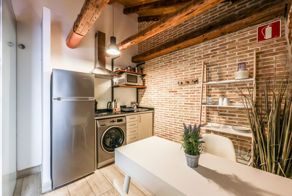 View of the kitchen with appliances