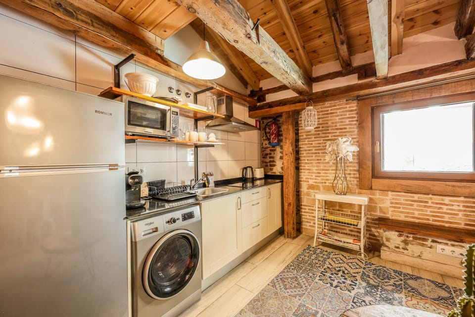 View of the kitchen with appliances