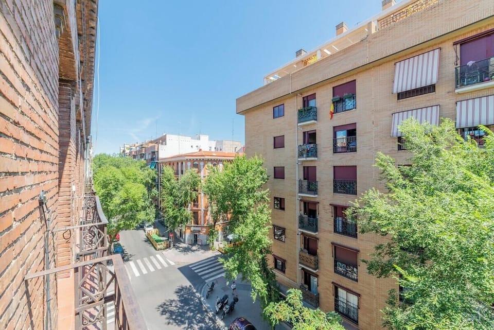 Exterior view of the street from one of the balconies