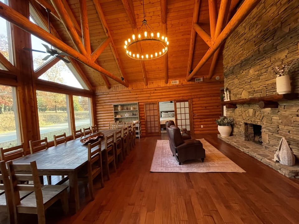 The dining room has beautiful large windows to allow for plenty of natural light