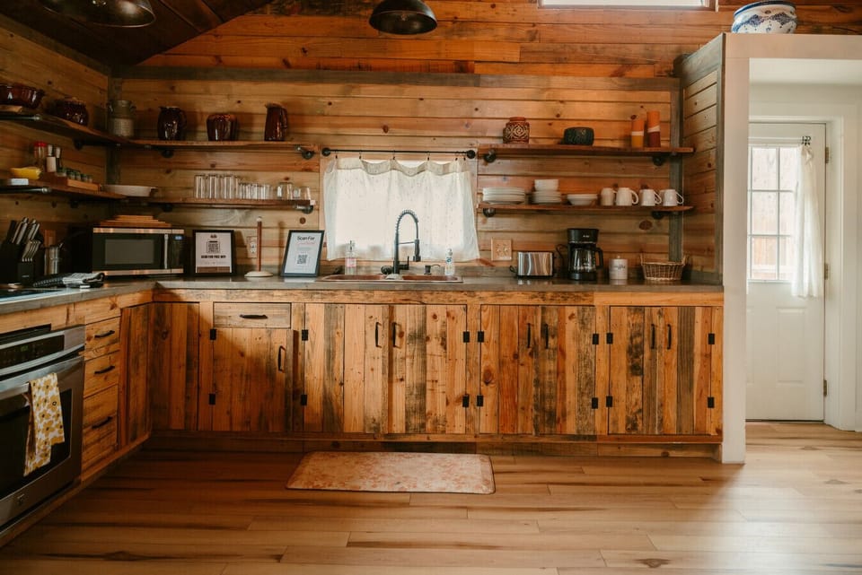 When rustic charm meets modern convenience- this kitchen is ready for everything from pancake breakfast to hearty family dinners.