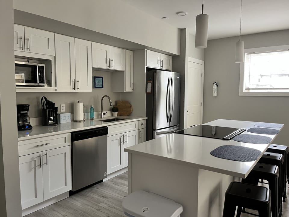 Bright and beautiful.  Your kitchen is fully stocked.