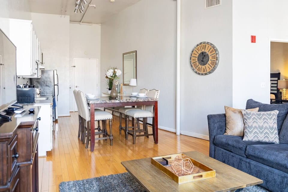 Full Kitchen & Dining area are integrated with the living room loft with high ceilings to give you the feeling of lots of space