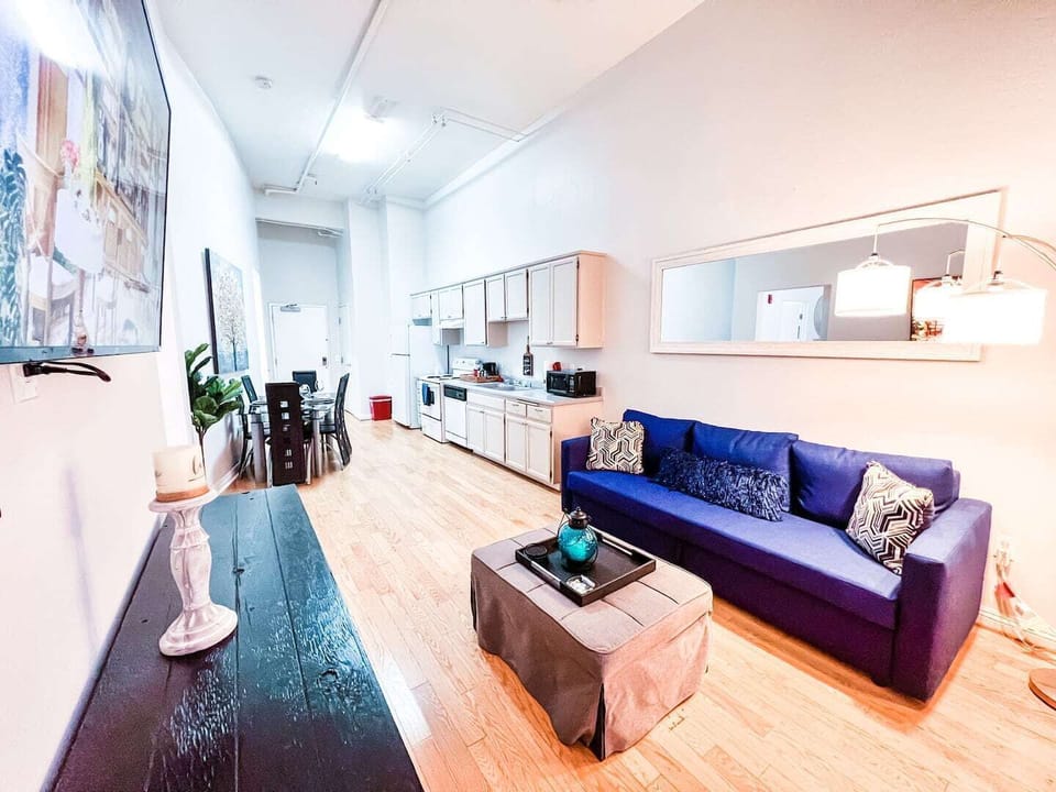 Full Kitchen & Dining area are integrated with the living room loft with high ceilings to give you the feeling of lots of space
