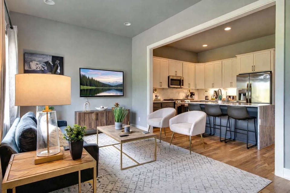 Relax with a Smart TV featuring Netflix, Hulu, and streaming services.